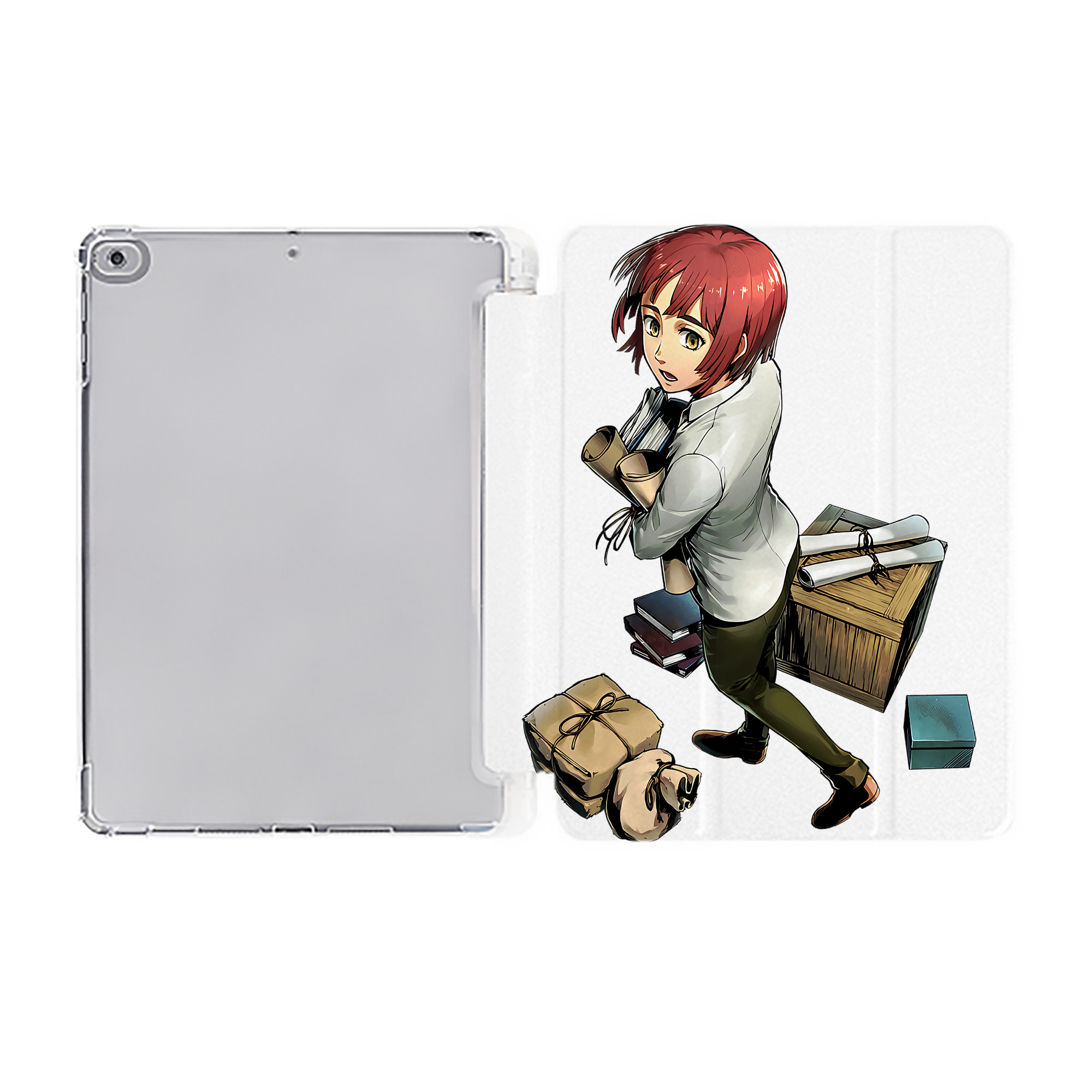 （画像用） 進撃の巨人 Attack on Titan IPad ケース ペン収納付き 三つ折りスタンド PUレザー×シリコン 対応機種9.5/10.5/10.9インチ